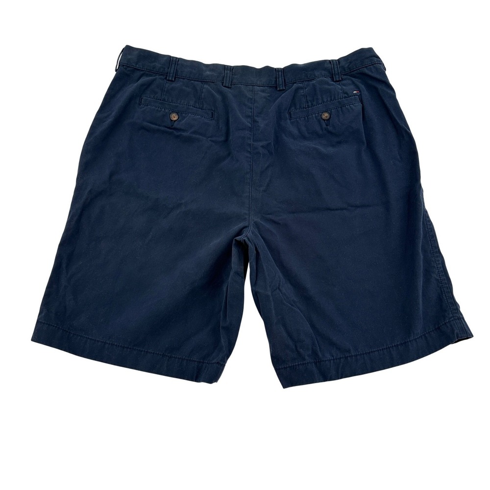 Tommy Hilfiger  Navy Blue Chino Shorts  Flat Front Cotton Twill 10in Men Size 40